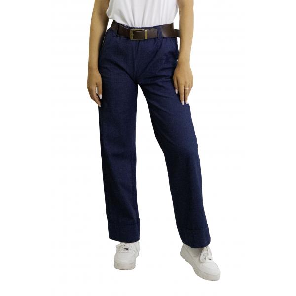 Pantalone in denim leggero con cintura